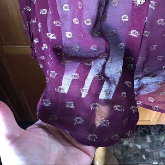 NWT Anthropologie Moulinette Soeurs Sheer Printed Long Sleeve Blouse - S - Picture 6 of 16